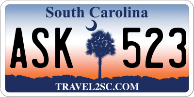 SC license plate ASK523