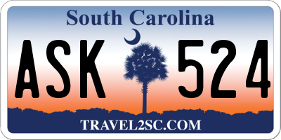 SC license plate ASK524