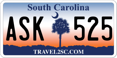 SC license plate ASK525