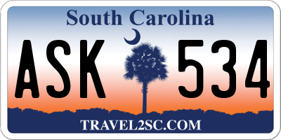 SC license plate ASK534