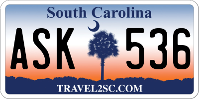 SC license plate ASK536