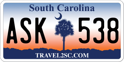 SC license plate ASK538