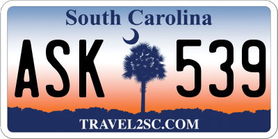 SC license plate ASK539