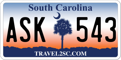 SC license plate ASK543