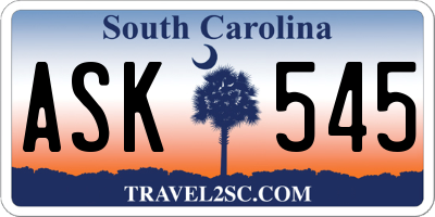 SC license plate ASK545
