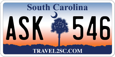 SC license plate ASK546