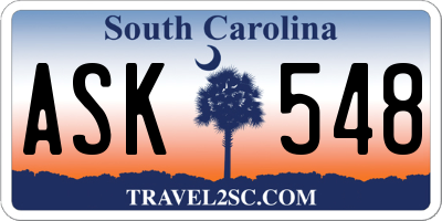 SC license plate ASK548