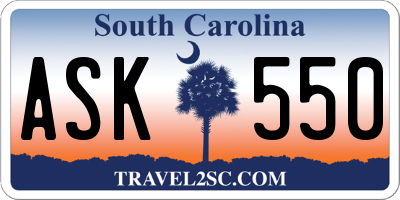 SC license plate ASK550