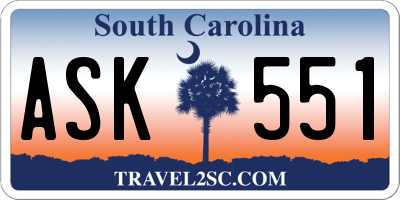 SC license plate ASK551