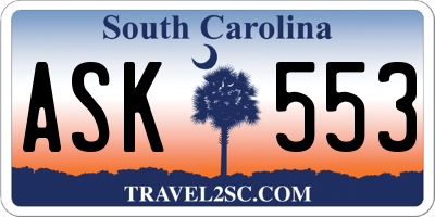 SC license plate ASK553