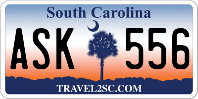 SC license plate ASK556