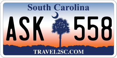 SC license plate ASK558