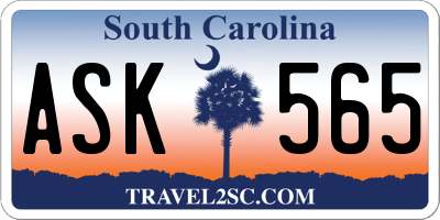SC license plate ASK565