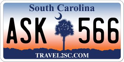 SC license plate ASK566