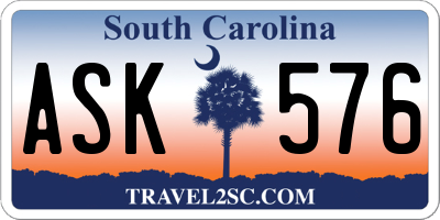 SC license plate ASK576