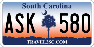 SC license plate ASK580