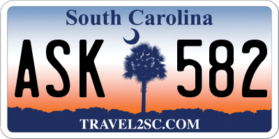 SC license plate ASK582