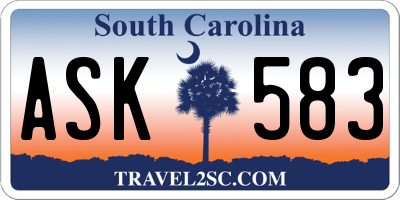 SC license plate ASK583