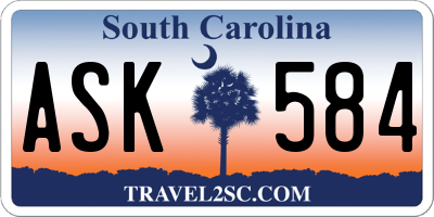 SC license plate ASK584