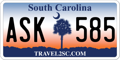 SC license plate ASK585