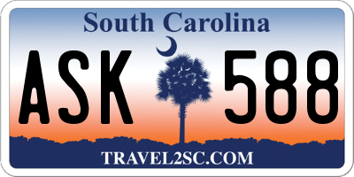 SC license plate ASK588