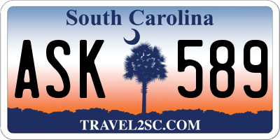 SC license plate ASK589