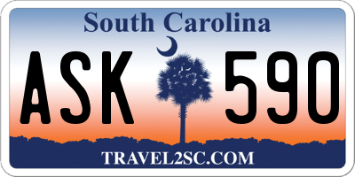SC license plate ASK590
