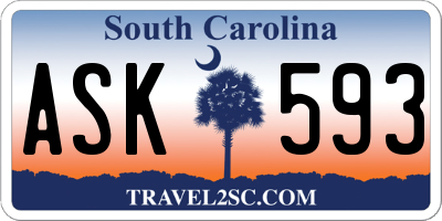 SC license plate ASK593
