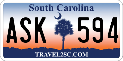 SC license plate ASK594