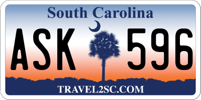 SC license plate ASK596
