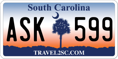 SC license plate ASK599