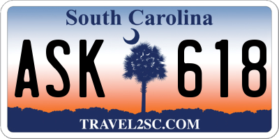 SC license plate ASK618