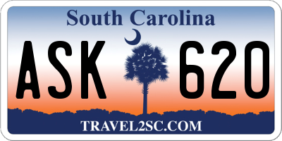 SC license plate ASK620