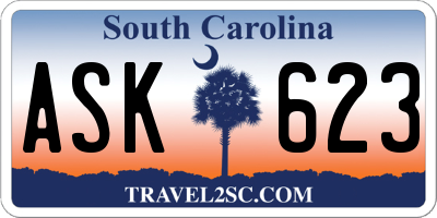 SC license plate ASK623