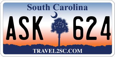 SC license plate ASK624