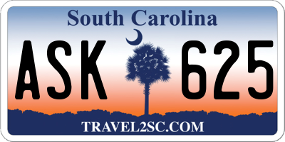 SC license plate ASK625