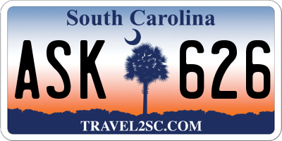 SC license plate ASK626