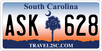 SC license plate ASK628