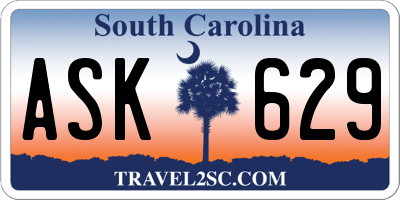 SC license plate ASK629