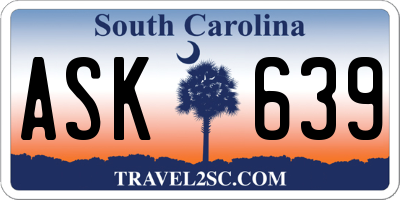 SC license plate ASK639