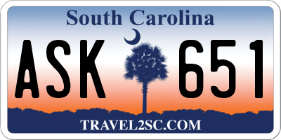 SC license plate ASK651
