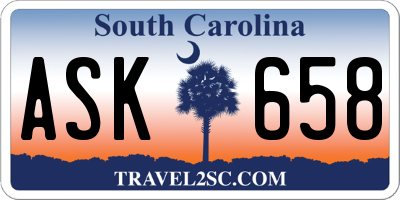 SC license plate ASK658