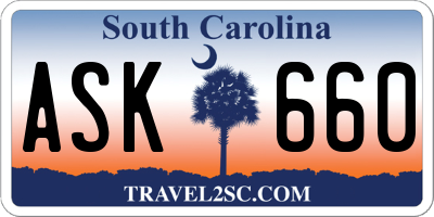 SC license plate ASK660