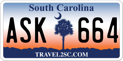 SC license plate ASK664