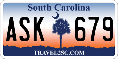 SC license plate ASK679