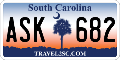 SC license plate ASK682