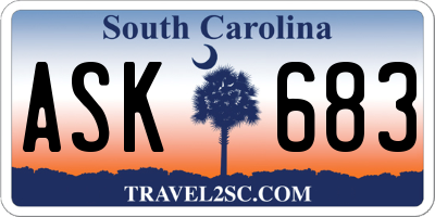 SC license plate ASK683