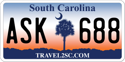 SC license plate ASK688