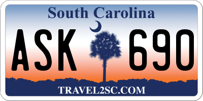 SC license plate ASK690