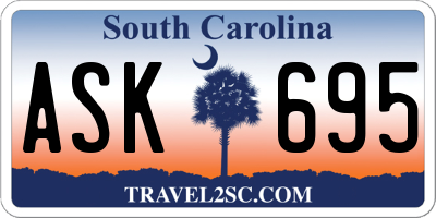 SC license plate ASK695